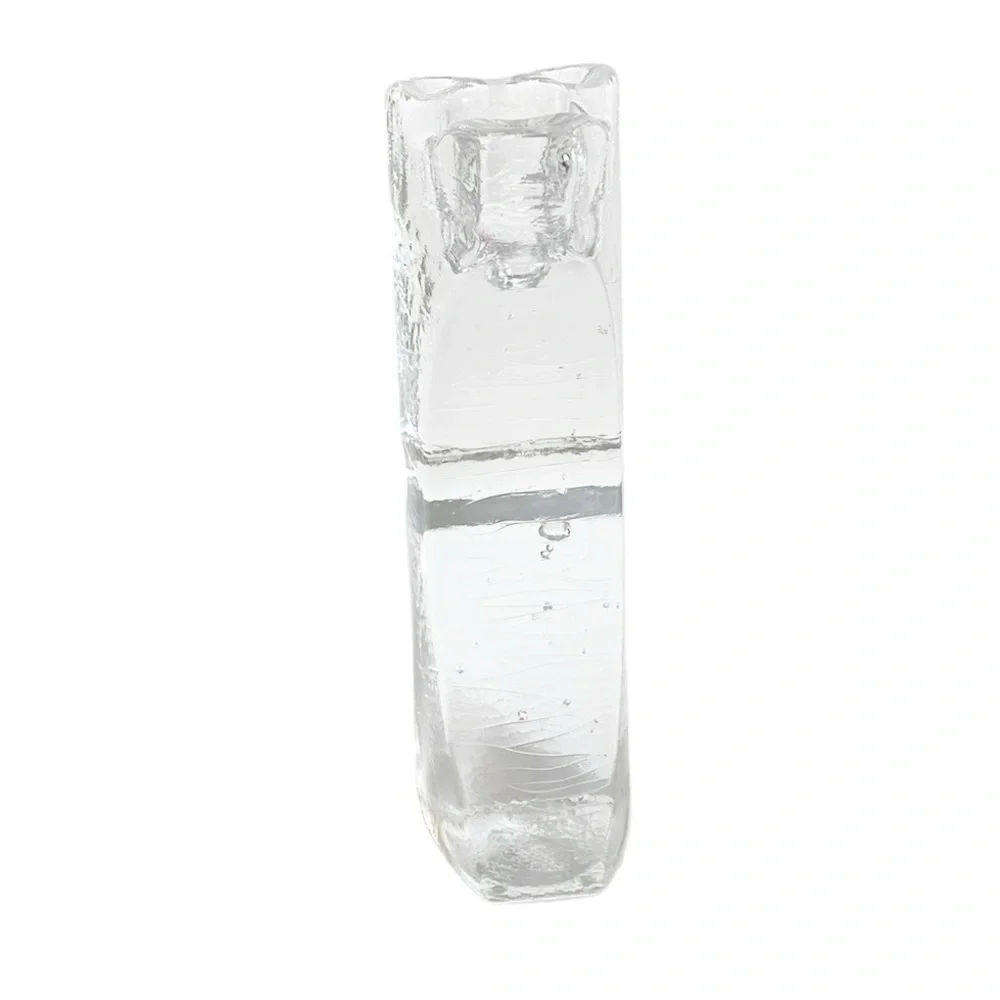 Kosta Boda Clear Glass Ice Candlestick Holder 12”